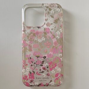 kate spade new york Pink Gold Flowerbed iPhone 15 Pro Max Case